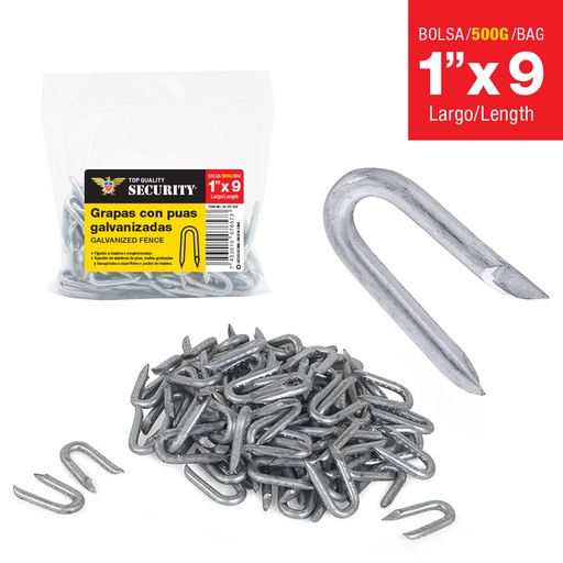 [7-027] [7-027] GRAPA GALV 1 x 9 x 500 GRS SECURITY 7-027