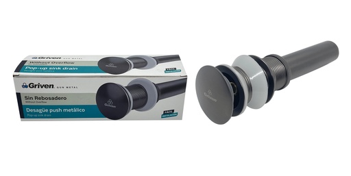 [7-048] DESAGUE LAVAMANO PUSH S/REB GRIVEN GUN METAL 7-048