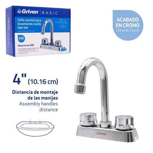 [7-065] LLAVE LAVAMANO DOBLE PLAST/CROM GRIVEN BASIC 7-065
