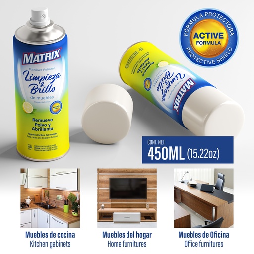 [7-101] LIMPIADOR Y ABRILLANTADOR P/MUEBLES x 450 ML MATRIX 7-101 (DESC)