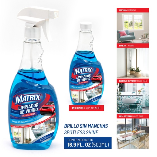 [7-102] LIMPIADOR DE VIDRIOS x 500 ML MATRIX 7-102 (DESC)