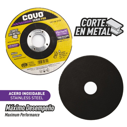 [7-131] DISCO C/METAL EXTRA FINO 4 1/2" x 1/20" COVO PRO (CONCOVO) 7-131