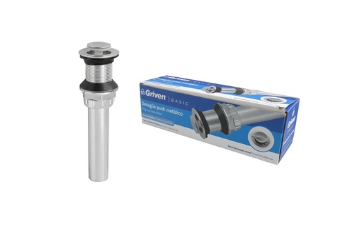 [7-134] DESAGUE LAV PLAST/CRO PUSH SIN REBOS GRIVEN BASIC 7-134