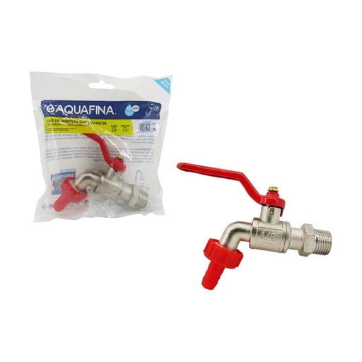 [7-176] LLAVE MANGUERA PASO RAPIDO PLATEADA AQUAFINA 7-176