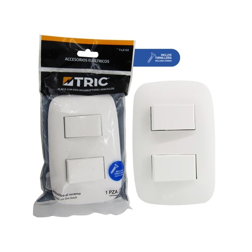 [7-186] INTERRUPTOR DOBLE BLANCO TRIC 7-186