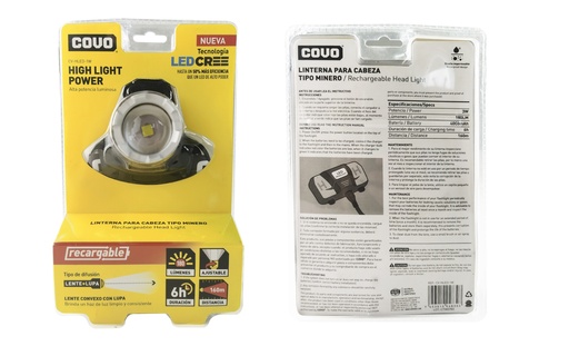 [7-219] LINTERNA MINERA RECAR LED 3W COVO 7-219