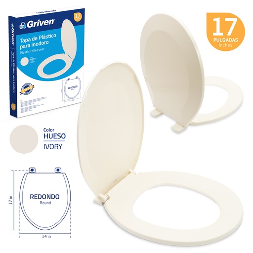 [7-221] ASIENTO SANITARIO BEIGE REDONDO GRIVEN 7-221