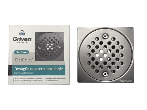 [7-246] REJILLA CUAD PERFORADA UNIFLOW GRIVEN GUN METAL 7-246