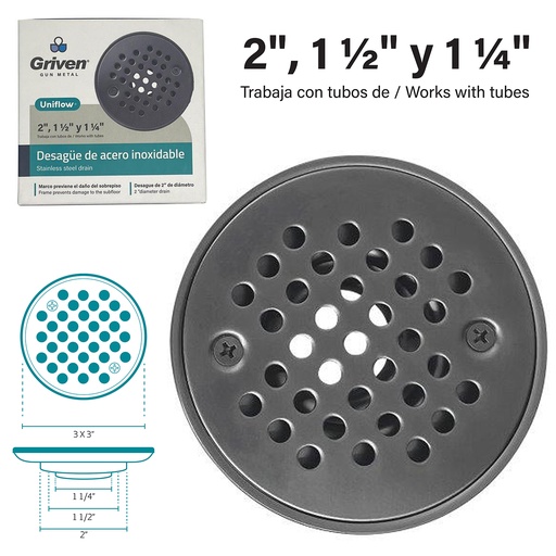 [7-247] REJILLA RED PERFORADA UNIFLOW GRIVEN GUN METAL 7-247