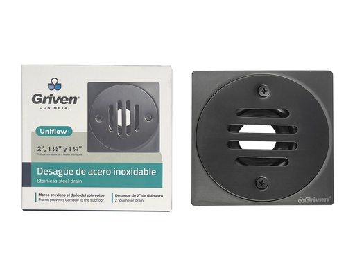 [7-248] REJILLA CUAD STANDARD UNIFLOW GRIVEN GUN METAL 7-248