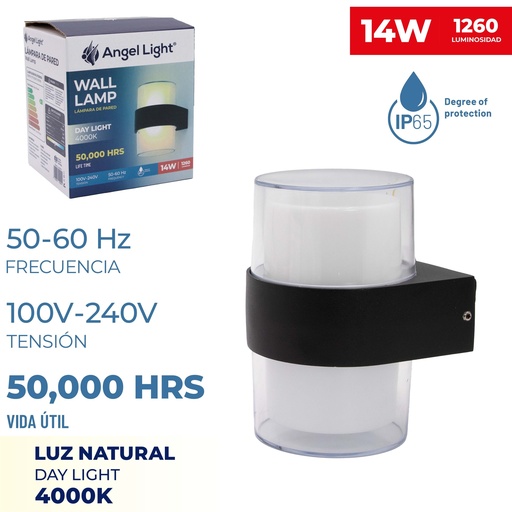 [7-264] [7-264] LAMPARA DE PARED 14W LUZ NATURAL ANGEL LIGHT 7-264