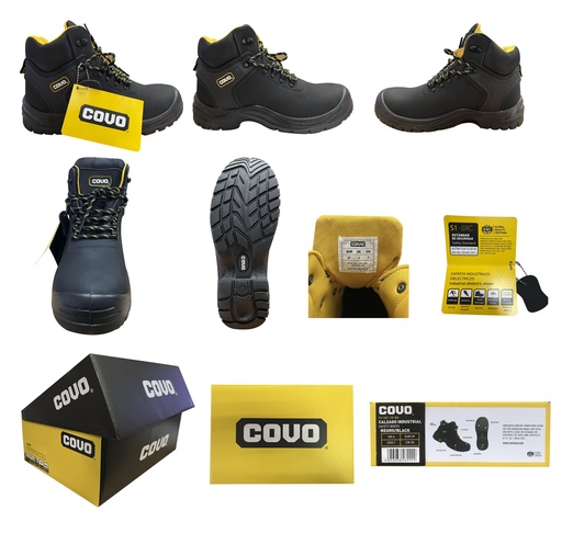 [7-290] BOTAS DE SEGURIDAD NEGRA N 39 COVO 7-290