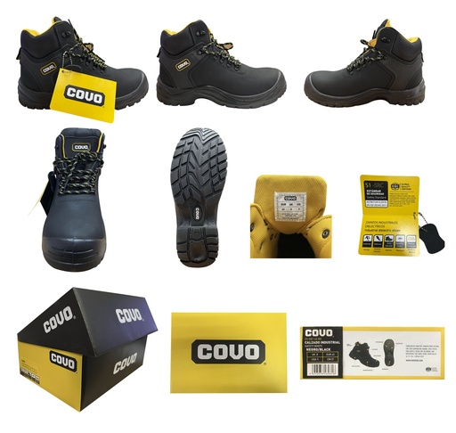 [7-293] BOTAS DE SEGURIDAD NEGRA N 42 COVO 7-293