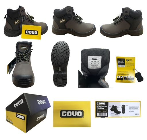 [7-301] BOTAS DE SEGURIDAD MARRON N 44 COVO 7-301