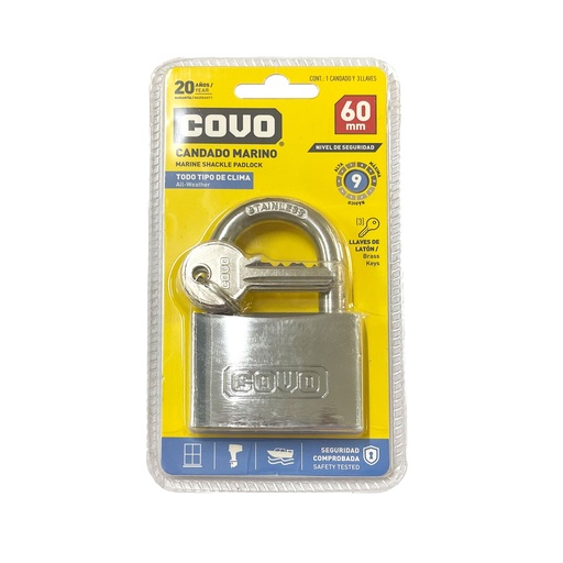 [7-302] [7-302] CANDADO MARINO ARCO 60MM COVO 7-302