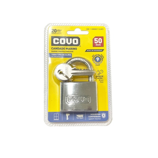 [7-303] CANDADO MARINO ARCO 50MM COVO 7-303