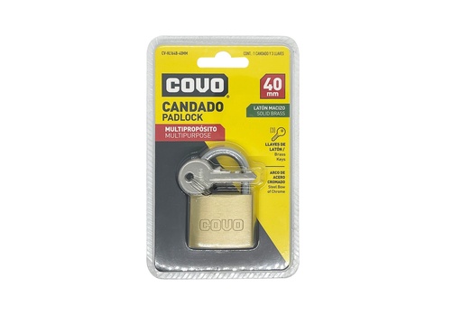 [7-307] [7-307] CANDADO LATON ARCO 40MM BL COVO 7-307