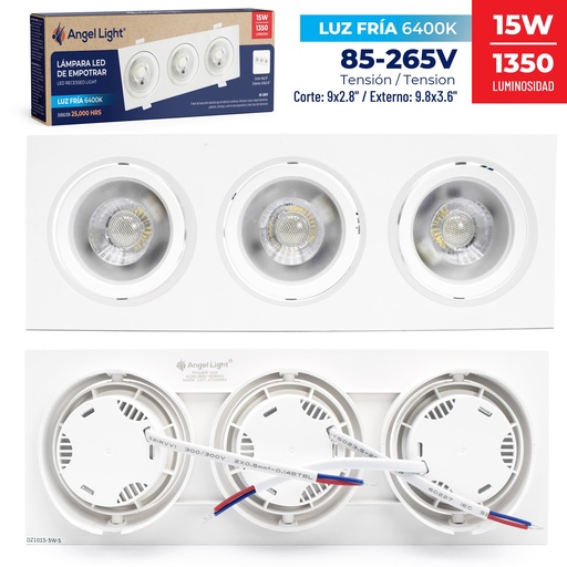 [7-324] PANEL LED EMPOTRAR 15W ANGEL LIGHT 7-324