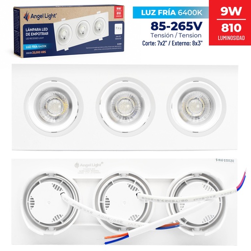 [7-325] PANEL LED EMPOTRAR 9W ANGEL LIGHT 7-325