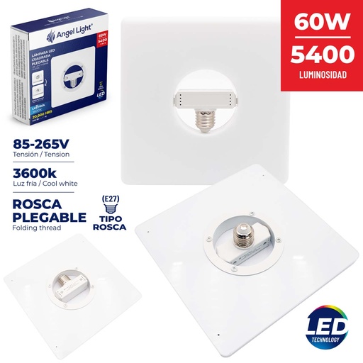 [7-327] LAMPARA LED CUADRADA 60W E27 ANGEL LIGHT 7-327 (DESC)