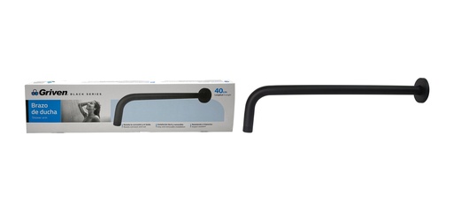 [7-354] BRAZO P/REGADERA REDONDO 40 CM GRIVEN BLACK 7-354