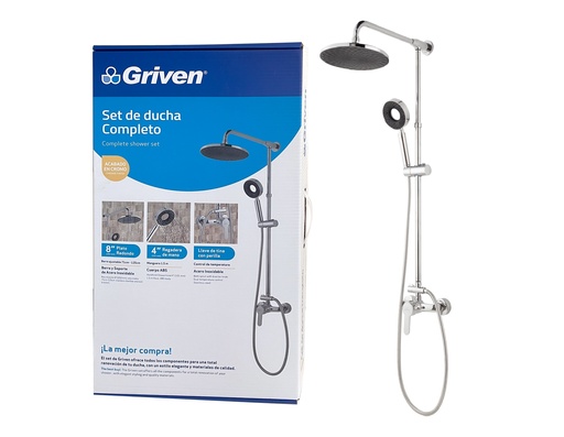 [7-427] SET DE REGADERA C/LLAVE P/TINA GRIVEN 7-427