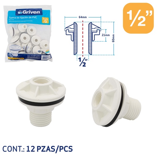 [7-504] CONEXION P/TANQUE 1/2" GRIVEN 7-504