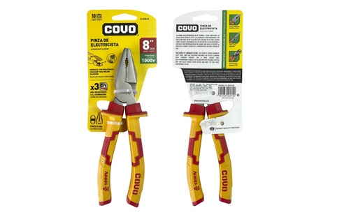 [7-514] ALICATE ELECTRICISTA 8" AISLADO COVO 7-514