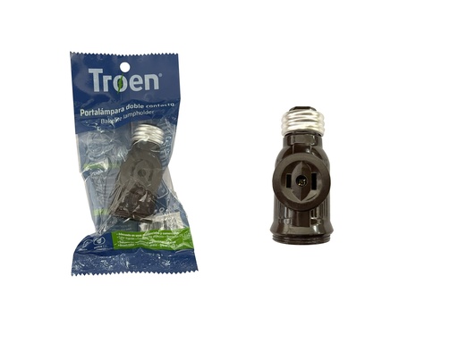 [7-531] SOCATE DOBLE E27 NEGRO TROEN 7-531