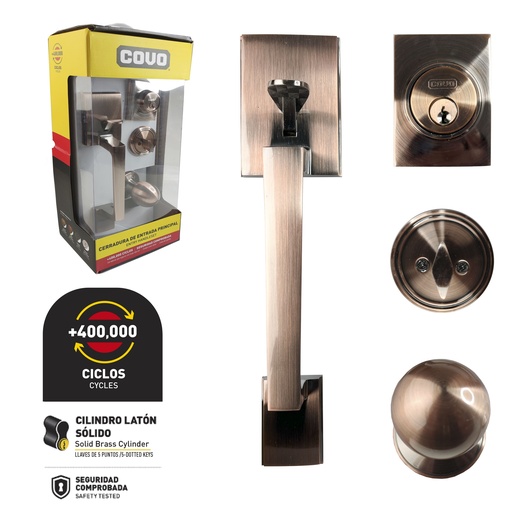 [7-538] CERRADURA PUERTA PRINCIPAL COBRE COVO 7-538