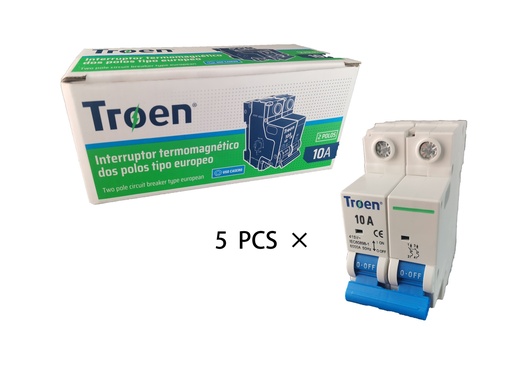 [7-540] BREAKER TERMOMAGNETICO 2P x 10 AMP TROEN 7-540