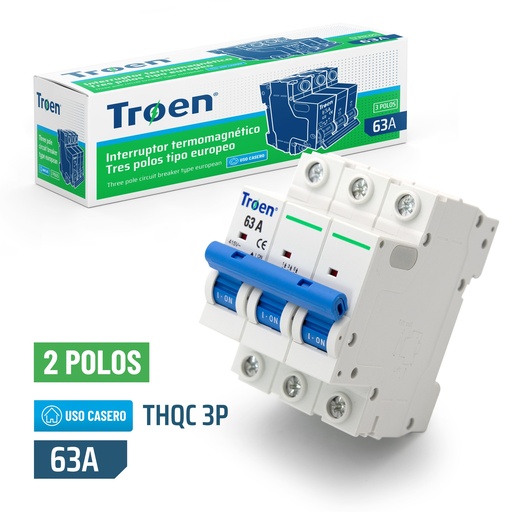 [7-559] BREAKER TERMOMAGNETICO 3P x 63 AMP TROEN 7-559