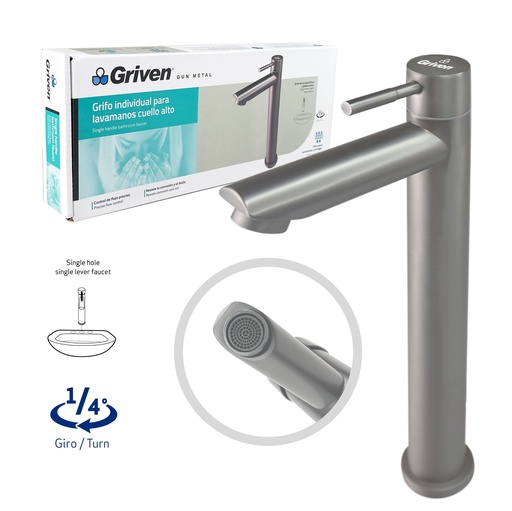 [7-577] LLAVE LAVAMANO ALTA INDIVIDUAL GRIVEN GUN M 7-577