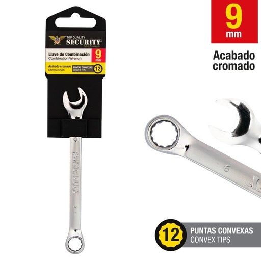 [7-598] LLAVE COMBINADA x 9MM SECURITY 7-598