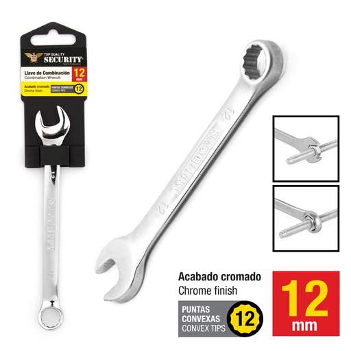 [7-601] LLAVE COMBINADA x 12M miM SECURITY 7-601