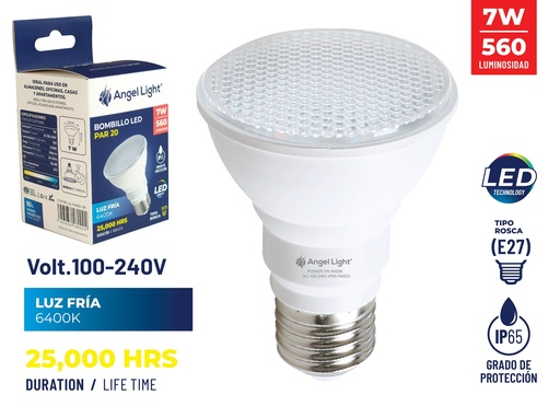 [7-634] BOMBILLO LED PAR 20 7W ANGEL LIGHT 7-634