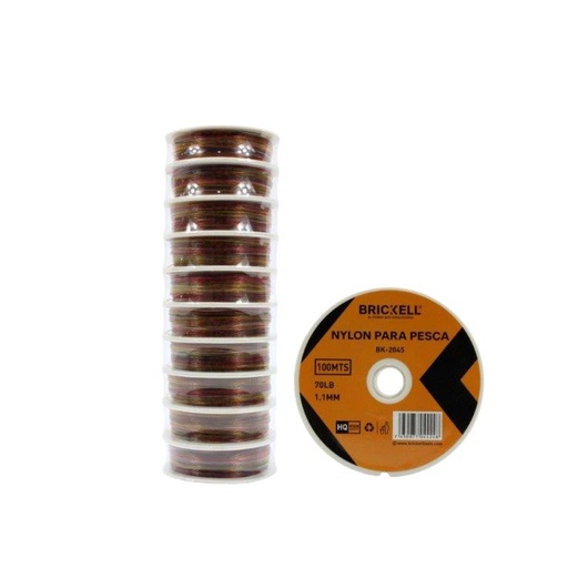 [7-690] NYLON DE PESCA 1.1MM/100M MULTICOLOR BRICKELL 7-690