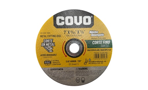 [7-711] [7-711] DISCO C/METAL FINO 7" x 5/64" COVO (PLANO) 7-711