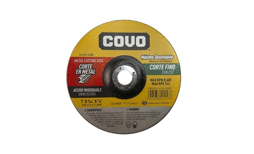 [7-712] DISCO C/METAL EXTRA FINO 7" x 5/64" COVO (CONCOVO) 7-712
