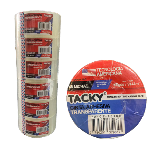 [7-739] CINTA EMBALAR TRANSPARENTE x 100Y TACKY 7-739