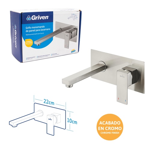 [7-752] LLAVE LAVAMANO MONOMANDO PARED GRIVEN 7-752