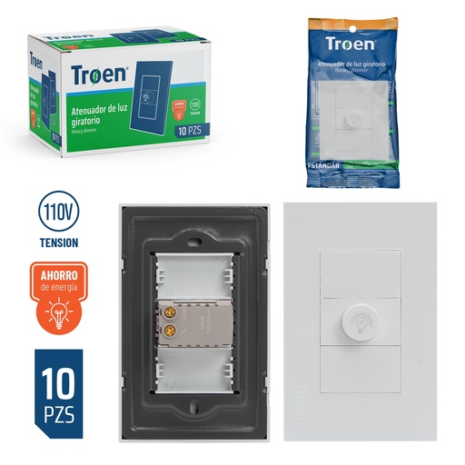 [7-782] INTERRUPTOR DIMMER BLANCO TROEN 7-782