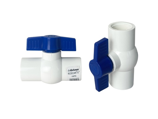 [7-804] LLAVE DE BOLA PVC C/ROSCA x 3/4" GRIVEN 7-804