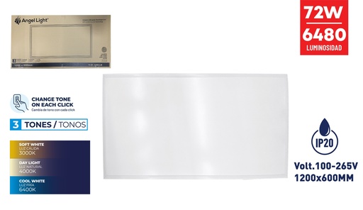 [7-827] LAMPARA LED EMPOTRAR 72W 3 TONOS ANGEL L 7-827