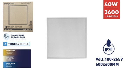 [7-829] LAMPARA LED EMPOTRAR 40W 3 TONOS ANGEL L 7-829