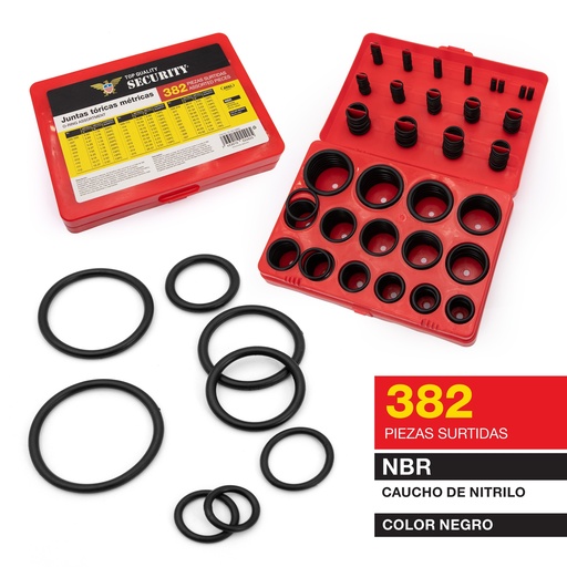 [7-830] SET DE O RING x 382 PZA SECURITY 7-830