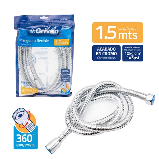 [7-836] MANGUERA P/DUCHA TELEFONO 1.5MTS GRIVEN 7-836