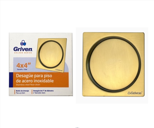 [7-855] REJILLA CUADRADA PUSH BUTTOM GRIVEN GOLD 7-855