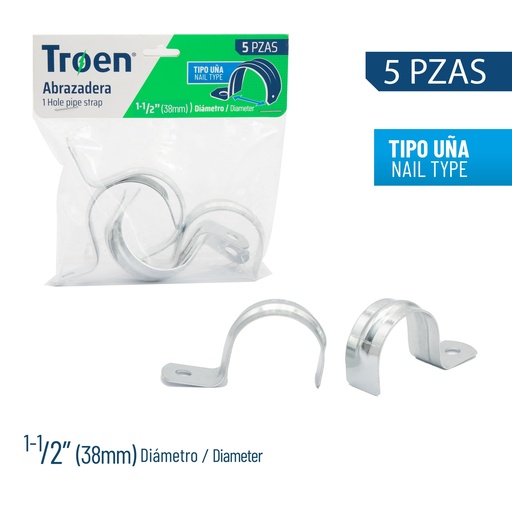 [7-871] ABRAZADERA EMT SENCILLA x 1 1/2" X 5 UNID TROEN 7-871