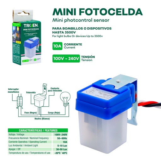 [7-898] MINI FOTOCELDA CON BASE TROEN 7-898